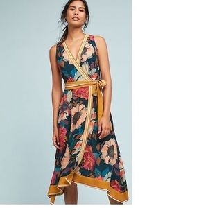 Anthropologie Maeve Botanica Floral Wrap Dress 00